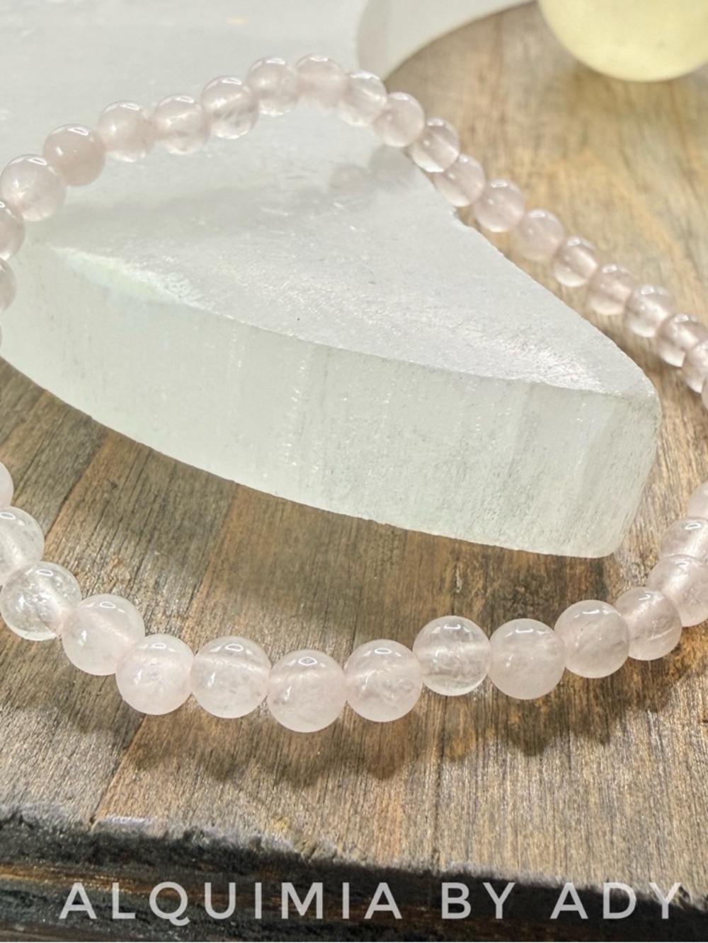 Super dainty and CUTE Pale Pink Rose Quartz Bead Bracelet